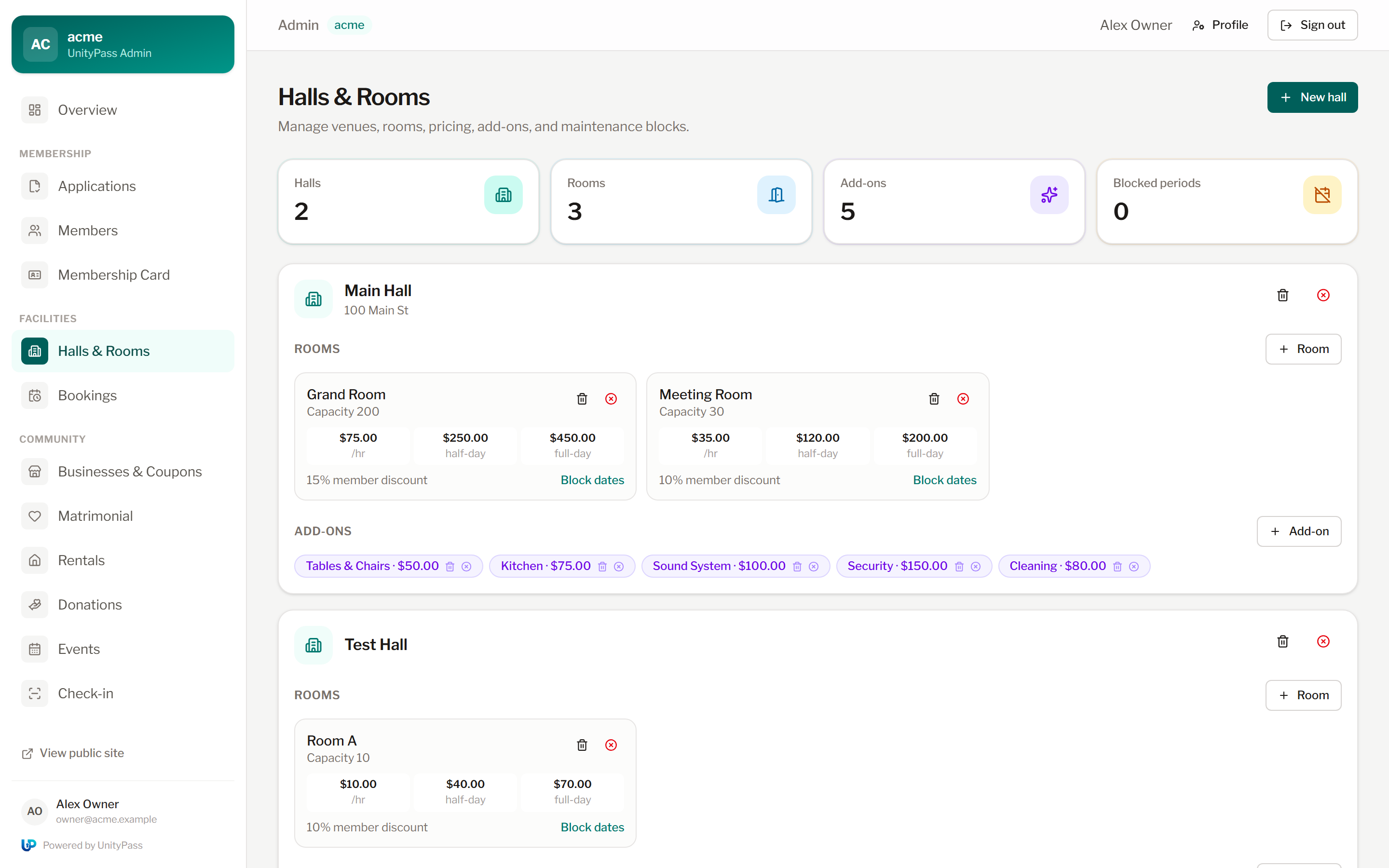 Halls & Rooms screenshot